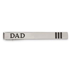 Stainless Steel & Enameled DAD Tie Bar Clip, 6 x 54mm